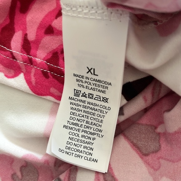 KateSpade NWOT rose floral pajama top short sleeve notch collar button pocket XL - Picture 13 of 15